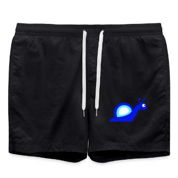 Schneckenhaus Schnecke Glücklich Süß Silhouette - Badeshorts - Schwarz - Vorne - AI Model Male 185 light (185cm)