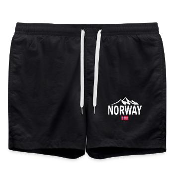Norvège - Norvège - Norvège - Drapeau - Scandinavie - Short de bain - noir - Devant - AI Model Male 185 light (185cm)