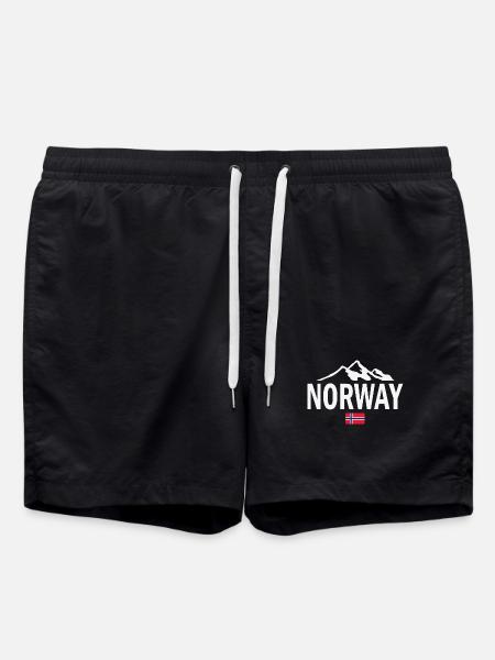 Norge - Norge - Norge - Flag - Skandinavien - Badeshorts - sort