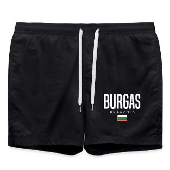 Burgas Bulgarien - Badeshorts - Schwarz - Vorne - AI Model Male 185 light (185cm)