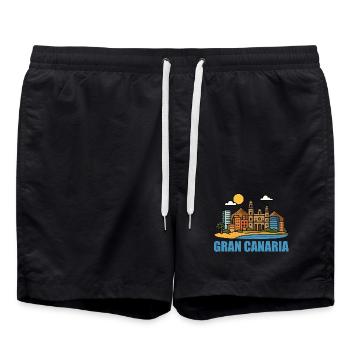 Paysage urbain coloré de Gran Canaria - Short de bain - noir - Devant - AI Model Male 185 light (185cm)