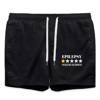 Motif Blueprint vibrant sur coton biologique - Short de bain - noir - Devant - AI Model Male 185 light (185cm)