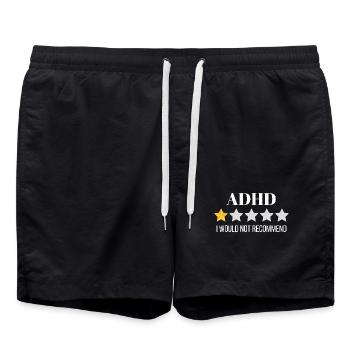 Conception graphique innovante de sensibilisation au TDAH - Short de bain - noir - Devant - AI Model Male 185 light (185cm)