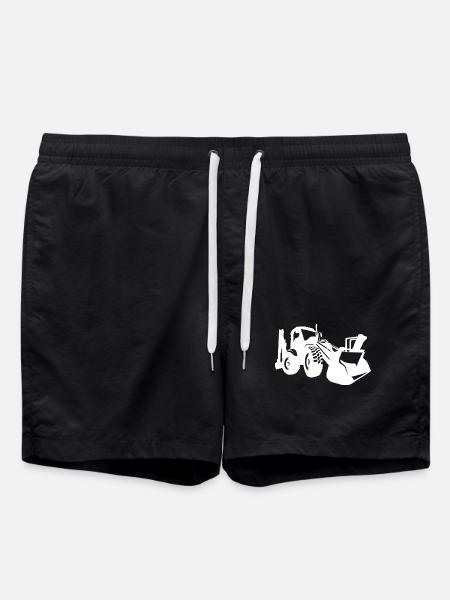 Bagger Radlader Baugeräteführer Silhouette - Badeshorts - Schwarz