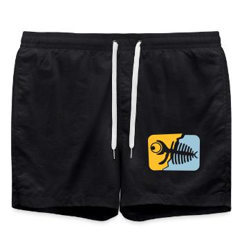Fossile de poisson - Short de bain - noir - Devant - AI Model Male 185 light (185cm)