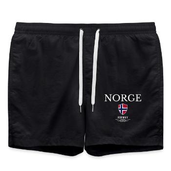 Fierté norvégienne, design minimaliste et élégant - Short de bain - noir - Devant - AI Model Male 185 light (185cm)