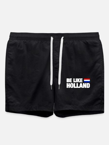 Holland Flag Design Motif - Swim Trunks - black