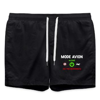 Design Mode Avion Activation Fun - Short de bain - noir - Devant - AI Model Male 185 light (185cm)