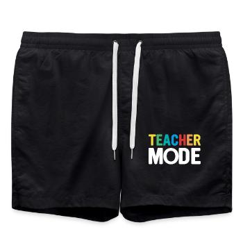 Conception d'enseignant avec des lettres colorées - Short de bain - noir - Devant - AI Model Male 185 light (185cm)
