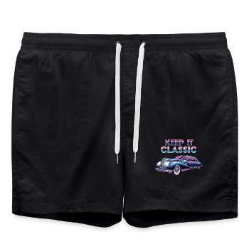 Vintage Limousine Neon Design - Short de bain - noir - Devant - AI Model Male 185 light (185cm)