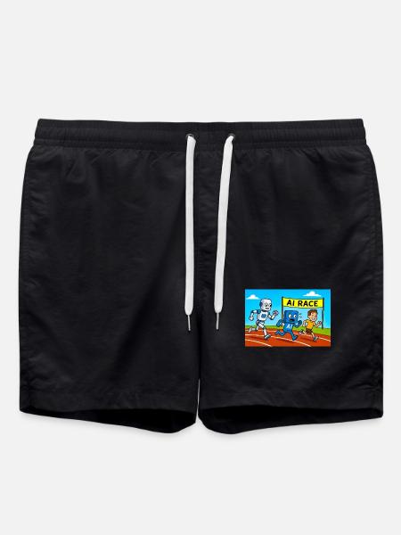 IA course course dessin animé - Short de bain - noir