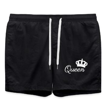 Conception élégante de la typographie de la couronne de la reine - Short de bain - noir - Devant - AI Model Male 185 light (185cm)