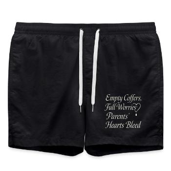 Leere Kassen, volle Sorgen - Badeshorts - Schwarz - Vorne - AI Model Male 185 light (185cm)