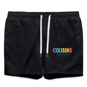 Cousins Beach – Été coloré - Short de bain - noir - Devant - AI Model Male 185 light (185cm)