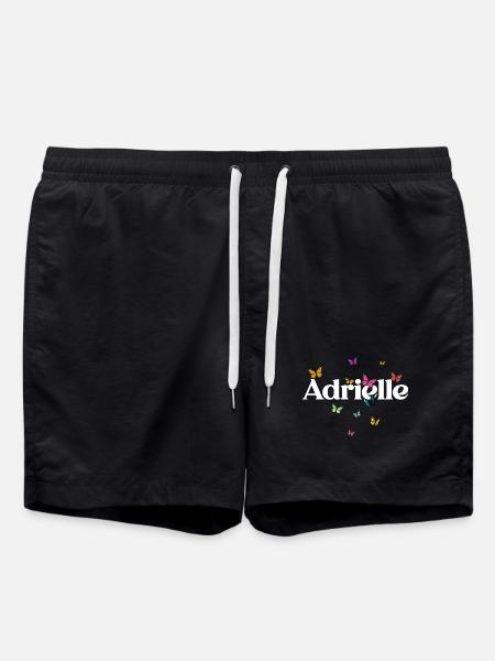 Schöner Mädchenname mit Schmetterlingen ADRIELLE - Badeshorts - Schwarz