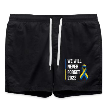 Ukraine Krieg Frieden Schleife - Badeshorts - Schwarz - Vorne - AI Model Male 185 light (185cm)