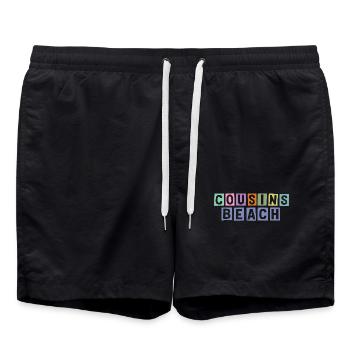 Plage des Cousins – Ambiance estivale - Short de bain - noir - Devant - AI Model Male 185 light (185cm)