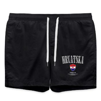 Fierté croate, drapeau croate - Short de bain - noir - Devant - AI Model Male 185 light (185cm)