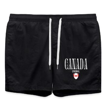 Made in Canada, Canadian pride - Swim Trunks - black - Front - AI Model Male 185 light (185cm)