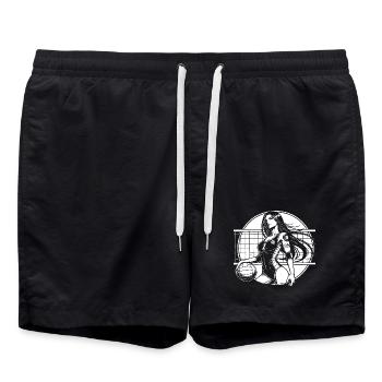 Volleyball Design – Japanese Artwork - Swim Trunks - black - Front - AI Model Male 185 light (185cm)