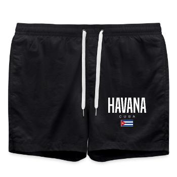 La Havane Cuba Cubains - Short de bain - noir - Devant - AI Model Male 185 light (185cm)