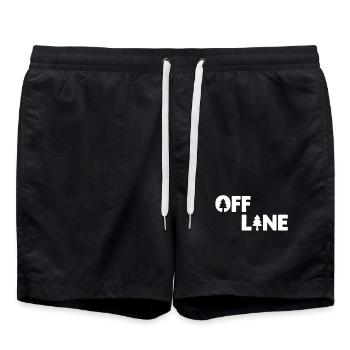 Offline – Natur, Wald & Outdoor Spruchmotiv - Badeshorts - Schwarz - Vorne - AI Model Male 185 light (185cm)