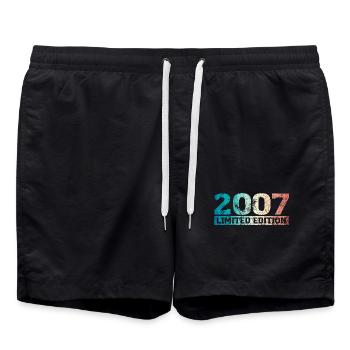 Édition limitée 2007, cadeau d'anniversaire pour mari - Short de bain - noir - Devant - AI Model Male 185 light (185cm)