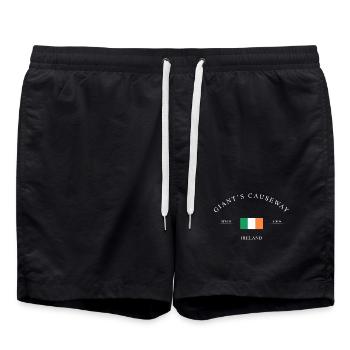 Giant’s Causeway Nordirland – Souvenir & Geschenk - Badeshorts - Schwarz - Vorne - AI Model Male 185 light (185cm)