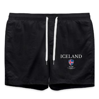 Fierté islandaise, design minimaliste et élégant - Short de bain - noir - Devant - AI Model Male 185 light (185cm)