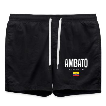 Ambato Équateur Équatoriens - Short de bain - noir - Devant - AI Model Male 185 light (185cm)