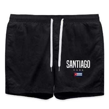 Santiago Cuba Cubains - Short de bain - noir - Devant - AI Model Male 185 light (185cm)