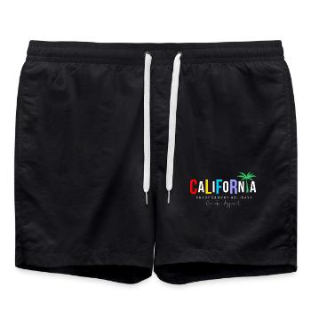 Peinture de vacances en Californie - Short de bain - noir - Devant - AI Model Male 185 light (185cm)