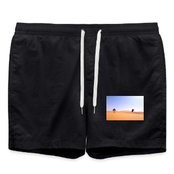 Solarpalmen in der Goldenen Wüste - Badeshorts - Schwarz - Vorne - AI Model Male 185 light (185cm)