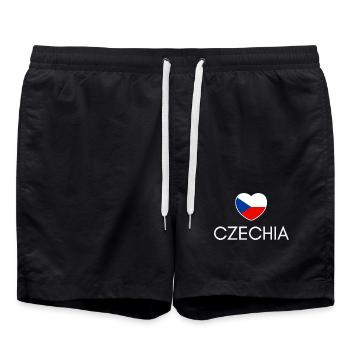 Ich liebe Tschechien, Herz Tschechien - Badeshorts - Schwarz - Vorne - AI Model Male 185 light (185cm)