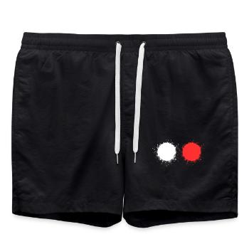 Weiß Rot - Badeshorts - Schwarz - Vorne - AI Model Male 185 light (185cm)