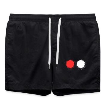 Rot Weiß - Badeshorts - Schwarz - Vorne - AI Model Male 185 light (185cm)