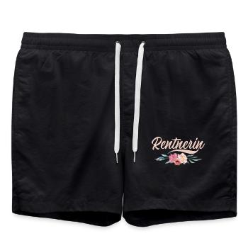 Rentnerin Oma Großmama Großmutter Rente - Badeshorts - Schwarz - Vorne - AI Model Male 185 light (185cm)