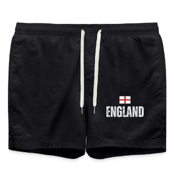 Drapeau de l’Angleterre, patriote anglais - Short de bain - noir - Devant - AI Model Male 185 light (185cm)