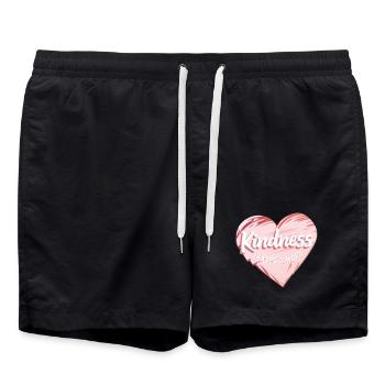Heart with message for kindness in English - Swim Trunks - black - Front - AI Model Male 185 light (185cm)