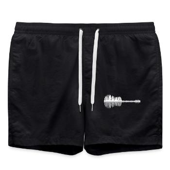Urban Guitar Skyline - Badeshorts - Schwarz - Vorne - AI Model Male 185 light (185cm)