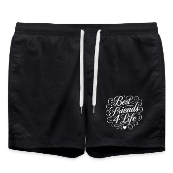 Beste Freunde Fürs Leben - Badeshorts - Schwarz - Vorne - AI Model Male 185 light (185cm)