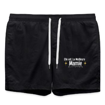 Oma Brief und Sterne Geschenk - Badeshorts - Schwarz - Vorne - AI Model Male 185 light (185cm)