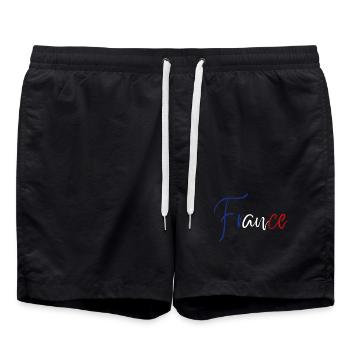 J’adore la France, fabriquée en France - Short de bain - noir - Devant - AI Model Male 185 light (185cm)