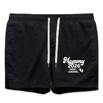 Mommy 2026 Loading Design - Badeshorts - Schwarz - Vorne - AI Model Male 185 light (185cm)