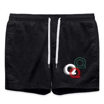 Buchstabe Q Geschenk - Badeshorts - Schwarz - Vorne - AI Model Male 185 light (185cm)