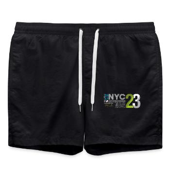 Urban Streetwear Number 86 Design - Swim Trunks - black - Front - AI Model Male 185 light (185cm)