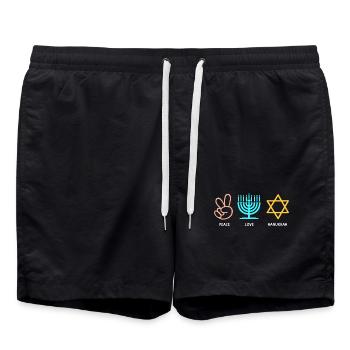Hanukkah Chanukkah Hanukah - Badeshorts - Schwarz - Vorne - AI Model Male 185 light (185cm)