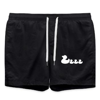 Mutter Ente & Entlein – niedliche Entenfamilie - Badeshorts - Schwarz - Vorne - AI Model Male 185 light (185cm)