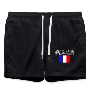 Frankreich – Französische Flagge - Badeshorts - Schwarz - Vorne - AI Model Male 185 light (185cm)