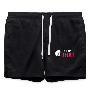 I'd Tap That Funny Golf Humor Joke Saying - Badeshorts - Schwarz - Vorne - AI Model Male 185 light (185cm)